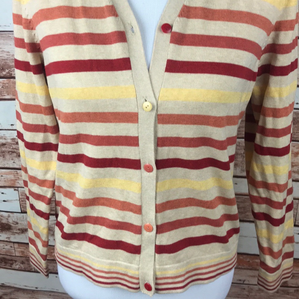Pendleton Striped Lightweight Cardigan Sweater - image 3